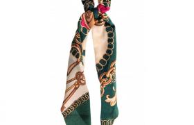 Chouchou foulard vert à motifs Stella Green