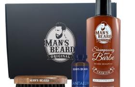 Coffret Huile Santal, Shampooing Barbe + Brosse Man's Beard