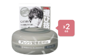 Mandom - Gatsby Moving Rubber - 80g - Grunge Mat Grey - 2pièces