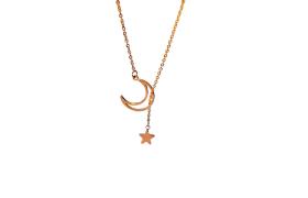 MsBlossom - Collier superposé étoile x lune - 1pièce - Rose Gold