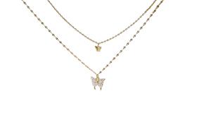 MsBlossom - Collier superposé papillon - 1pièce - Gold