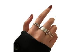 MsBlossom - Open Rings Set - 1set(3pièces) - Silver