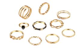 MsBlossom - Retro Rings Set - 1set(10pièces) - Gold