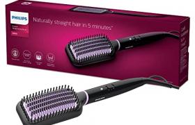Philips BHH880/00 Brosse lissante chauffante StyleCare Essential, Zone de brossage ultra-large, Technologie ThermoProtect, Revêtement en céramique tourmaline