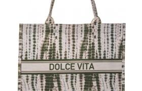 Sac de plage vert & beige Dolce Vita Stella Green