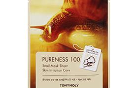 TONY MOLY - Pureness 100, Feuille de masque - Snail - 1pièce