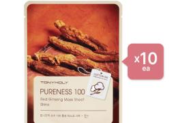 TONYMOLY - Set Feuille de masque Pureness 100 - Red Ginseng (10ea) Set