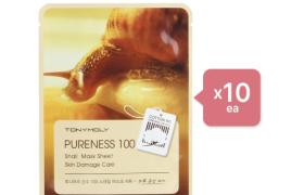 TONYMOLY - Set Feuille de masque Pureness 100 - Snail (10ea) Set