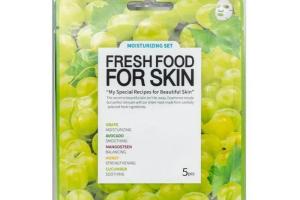 5 masques tissu hydratants aux raisins Fresh Food Farm Skin