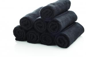 6 serviettes barbier noires
