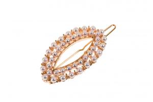 Barrette à cheveux ondulée perlée