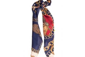 Chouchou foulard bleu à motifs Stella Green