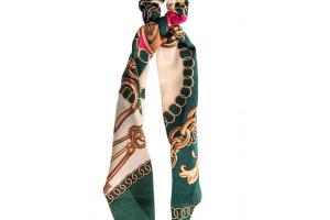 Chouchou foulard vert à motifs Stella Green