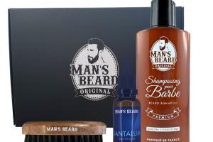 Coffret Huile Santal, Shampooing Barbe + Brosse Man's Beard