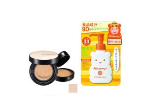 ISEHAN - Kiss Me Mommy UV Mild Gel SPF33 PA+++ - 100ml X Jung Saem Mool - Essential Skin Nuder Cushion - 14g+14g - Fair-Light