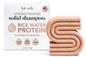 KITSCH - Shampoing solide à l'eau de riz pour la croissance des cheveux - 91g