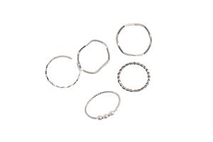 MsBlossom - Anneaux Ensemble - 1set(5pièces) - Silver (Open Ring x MsBlossom - Anneaux Ensemble - 1set(5pièces) - Silver (Open Ring x