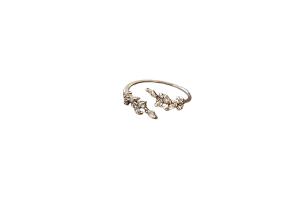 MsBlossom - Rhinestone Leaf Open Ring - 1pièce - Silver MsBlossom - Rhinestone Leaf Open Ring - 1pièce - Silver