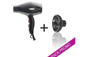 Pack Sèche cheveux Gammapiu ETC Noir + Diffuseur