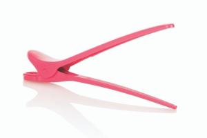 Pinces clips maxi en plastique roses x6