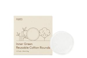 PURITO - Ronds de coton réutilisables verts intérieurs - 10 Pads PURITO - Ronds de coton réutilisables verts intérieurs - 10 Pads