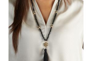 Rituals Black Onyx Mala Necklace Gold Plated