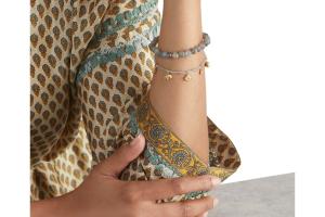 Rituals Labradorite Pendant Bead Bracelet Gold Plated