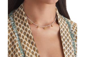 Rituals Labradorite Pendant Bead Necklace Gold Plated