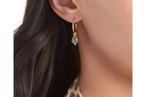 Rituals Labradorite Pendant Hoops Gold Plated Rituals Labradorite Pendant Hoops Gold Plated