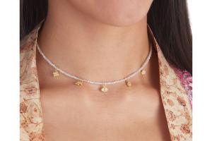 Rituals Rose Quartz Pendant Bead Necklace Gold Plated Rituals Rose Quartz Pendant Bead Necklace Gold Plated