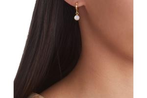 Rituals Rose Quartz Hoops Round Cut Gold Plated
