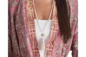 Rituals Rose Quartz Mala Necklace Gold Plated