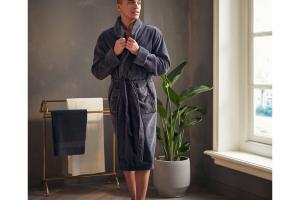 Rituals Super Smooth Cotton Bathrobe Men S Charcoal Grey