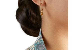 Rituals Tiger Eye Pendant Hoops Gold Plated