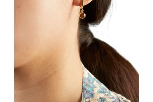 Rituals Tiger Eye Hoops Round Cut Gold Plated