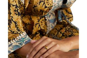Rituals Tiger Eye Ring Round Cut Gold Plated Rituals Tiger Eye Ring Round Cut Gold Plated