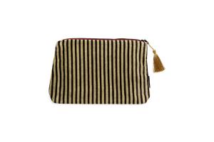 Rituals Vellore Medium Cotton Velvet Pouch Jade Green Stripe Rituals Vellore Medium Cotton Velvet Pouch Jade Green Stripe