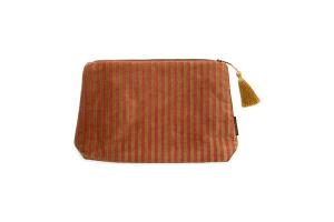 Rituals Vellore Medium Cotton Velvet Pouch Sand Stripe