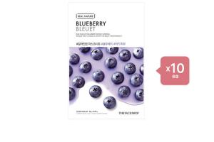 THE FACE SHOP - Real Nature Face Mask - Blueberry - 1pc (10ea) Set THE FACE SHOP - Real Nature Face Mask - Blueberry - 1pc (10ea) Set