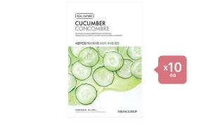 THE FACE SHOP - Real Nature Face Mask - Cucumber - 1pc (10ea) Set THE FACE SHOP - Real Nature Face Mask - Cucumber - 1pc (10ea) Set