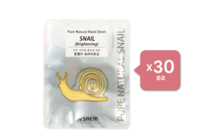 The Saem - Pure Natural Mask Sheet - Snail Brightening (30ea) Set