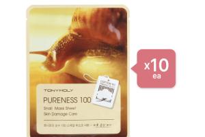 TONYMOLY - Set Feuille de masque Pureness 100 - Snail (10ea) Set