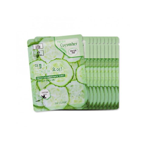 3W Clinic - Feuille de masque frais - Cucumber - 10pièce