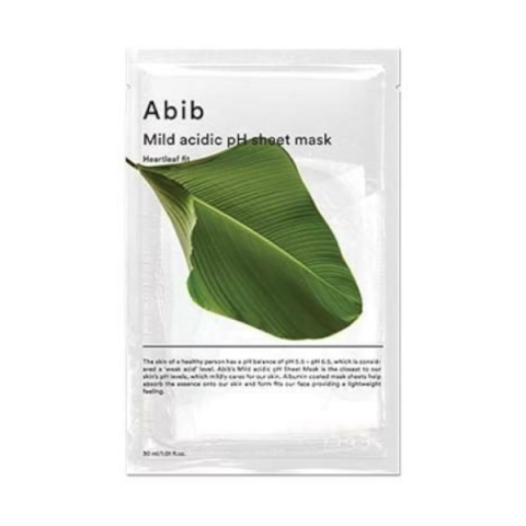 Abib - Mild Acidic pH Sheet Mask - Coupe Heartleaf - 5pièces
