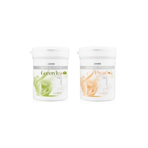 Anskin - Modeling Mask - (240g) - Green Tea (1ea) + Pearl (1ea) Set