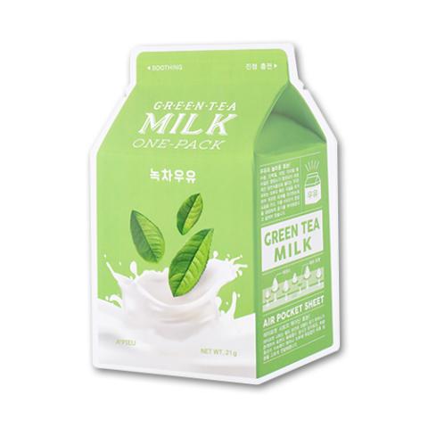 A'PIEU - Masque en feuille Milk One Pack - Green Tea - 1pièce