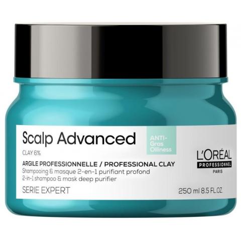 Argile purifiante 2-en-1 cheveux gras Scalp Advanced L'Oréal Professionnel 250ML Argile purifiante 2-en-1 cheveux gras Scalp Advanced L'Oréal Professionnel 250ML