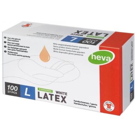 Boite de 100 gants blancs latex taille L Boite de 100 gants blancs latex taille L