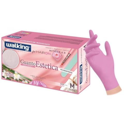 Boite de 100 Gants Nitrile rose Taille M Boite de 100 Gants Nitrile rose Taille M