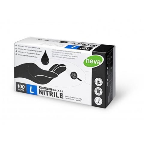 Boite de 100 gants noirs nitrile taille L